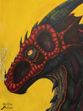 Original Fantasy fire dragon art