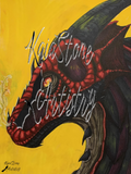 Original Fantasy fire dragon art