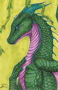 Original Digital Art Print — Fantasy Dragon with Vine Details