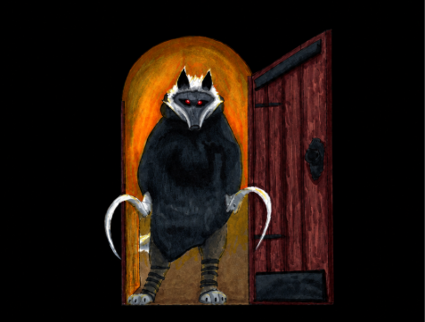 Original Wolf Warrior in bright doorway