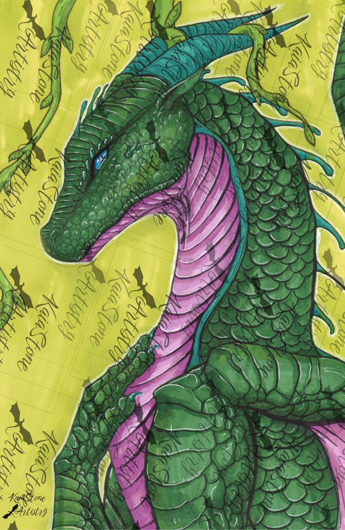 Fantasy Vine Dragon-Original Artwork